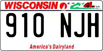 WI license plate 910NJH