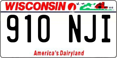WI license plate 910NJI