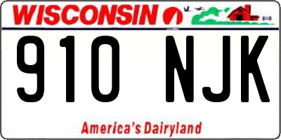 WI license plate 910NJK