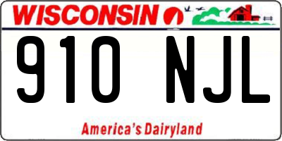 WI license plate 910NJL
