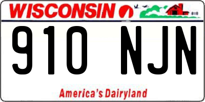 WI license plate 910NJN