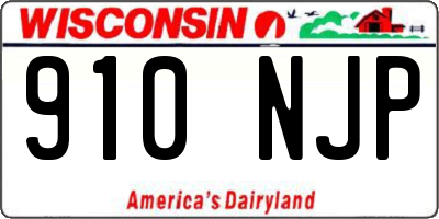 WI license plate 910NJP