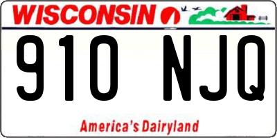 WI license plate 910NJQ