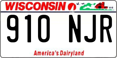 WI license plate 910NJR