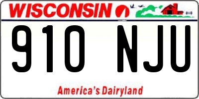 WI license plate 910NJU