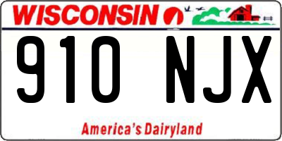 WI license plate 910NJX