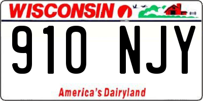 WI license plate 910NJY