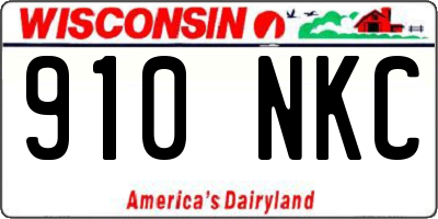 WI license plate 910NKC