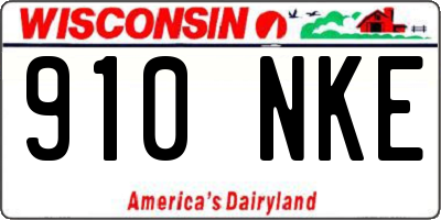 WI license plate 910NKE