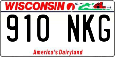 WI license plate 910NKG