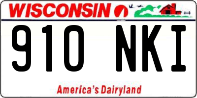 WI license plate 910NKI