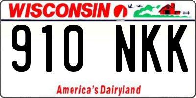 WI license plate 910NKK