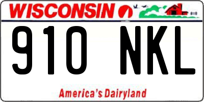 WI license plate 910NKL