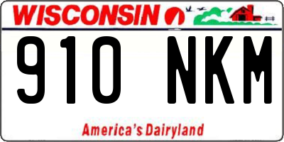 WI license plate 910NKM