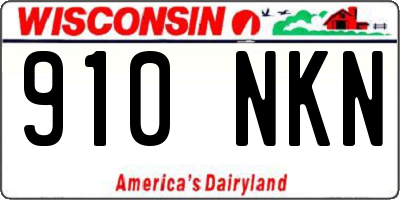 WI license plate 910NKN