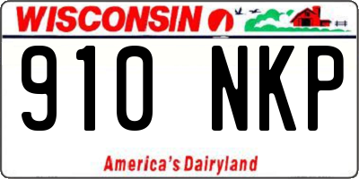 WI license plate 910NKP