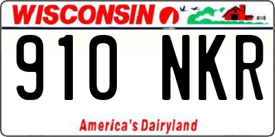 WI license plate 910NKR