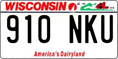 WI license plate 910NKU