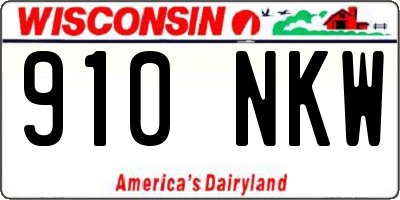 WI license plate 910NKW