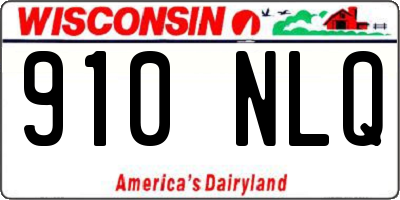 WI license plate 910NLQ