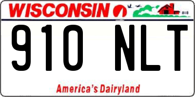 WI license plate 910NLT