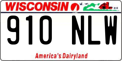 WI license plate 910NLW