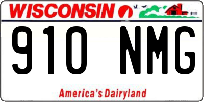 WI license plate 910NMG