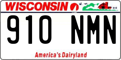 WI license plate 910NMN