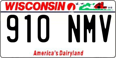 WI license plate 910NMV