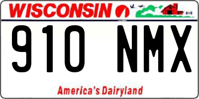 WI license plate 910NMX