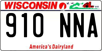 WI license plate 910NNA