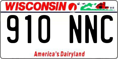 WI license plate 910NNC
