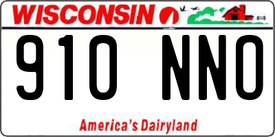 WI license plate 910NNO