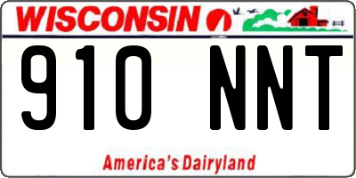 WI license plate 910NNT