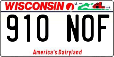 WI license plate 910NOF