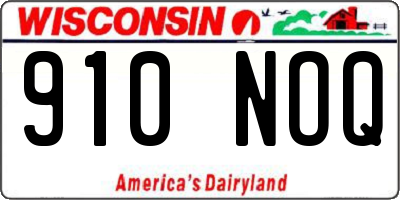 WI license plate 910NOQ