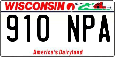 WI license plate 910NPA