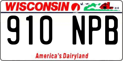 WI license plate 910NPB