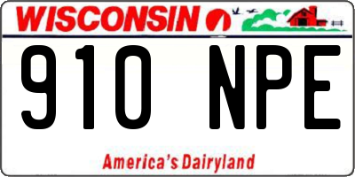 WI license plate 910NPE