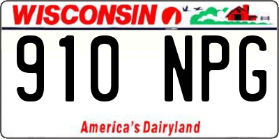 WI license plate 910NPG