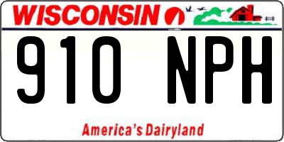 WI license plate 910NPH