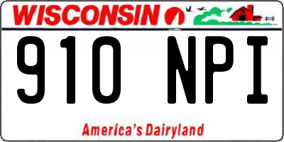 WI license plate 910NPI