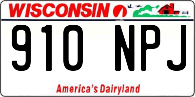 WI license plate 910NPJ