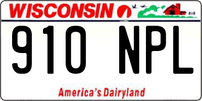 WI license plate 910NPL