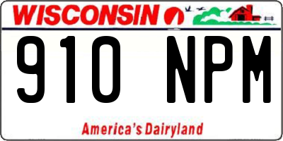 WI license plate 910NPM