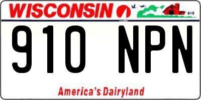 WI license plate 910NPN