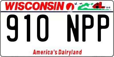 WI license plate 910NPP