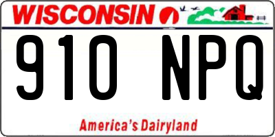 WI license plate 910NPQ