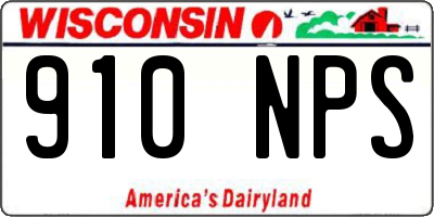WI license plate 910NPS