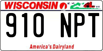 WI license plate 910NPT
